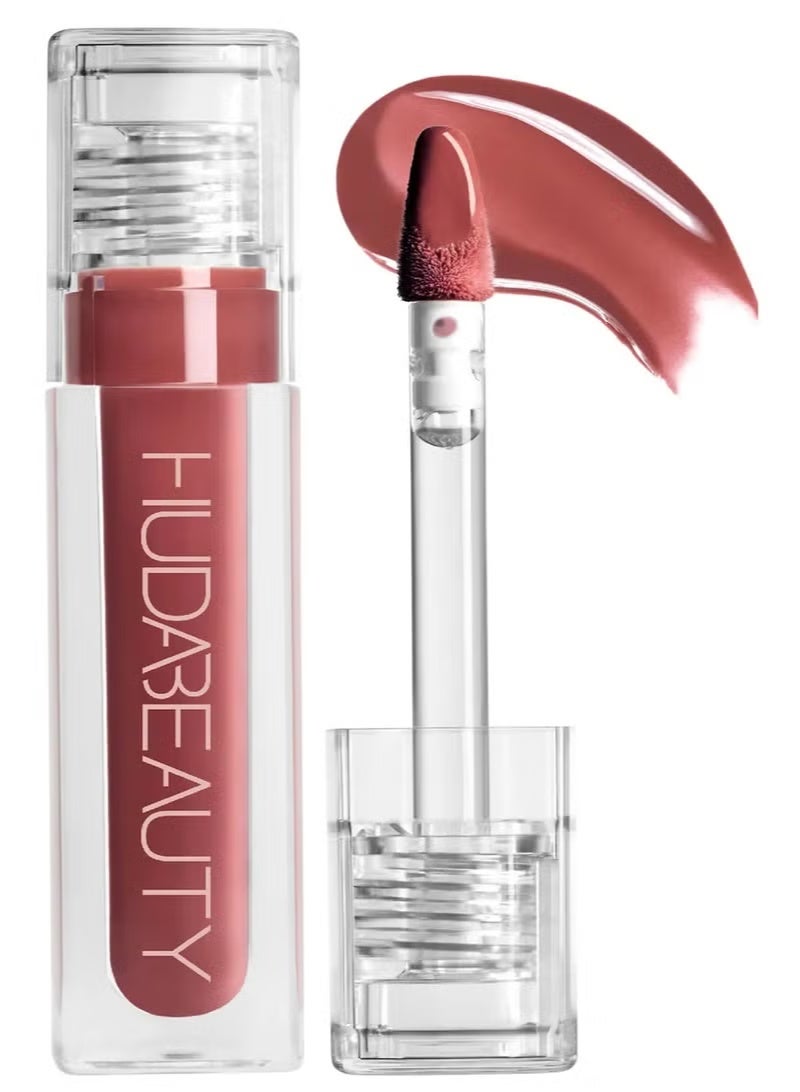 Huda Faux Filler Extra Shine Lip Gloss - 3.9ml Bombshell - pinky brown - Image 1